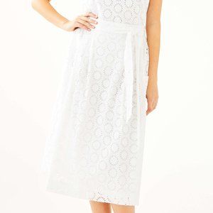 NWT Lilly Pulitzer Pier Midi Skirt Sunshine Eyelet